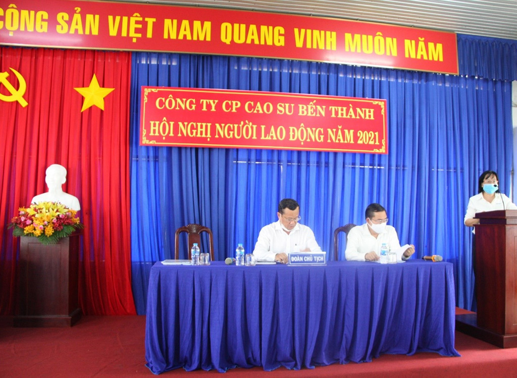 CÔNG TY CỒ PHẦN CAO SU BẾN THÀNH TỔ CHỨC HỘI NGHỊ NGƯỜI LAO ĐỘNG NĂM 2021